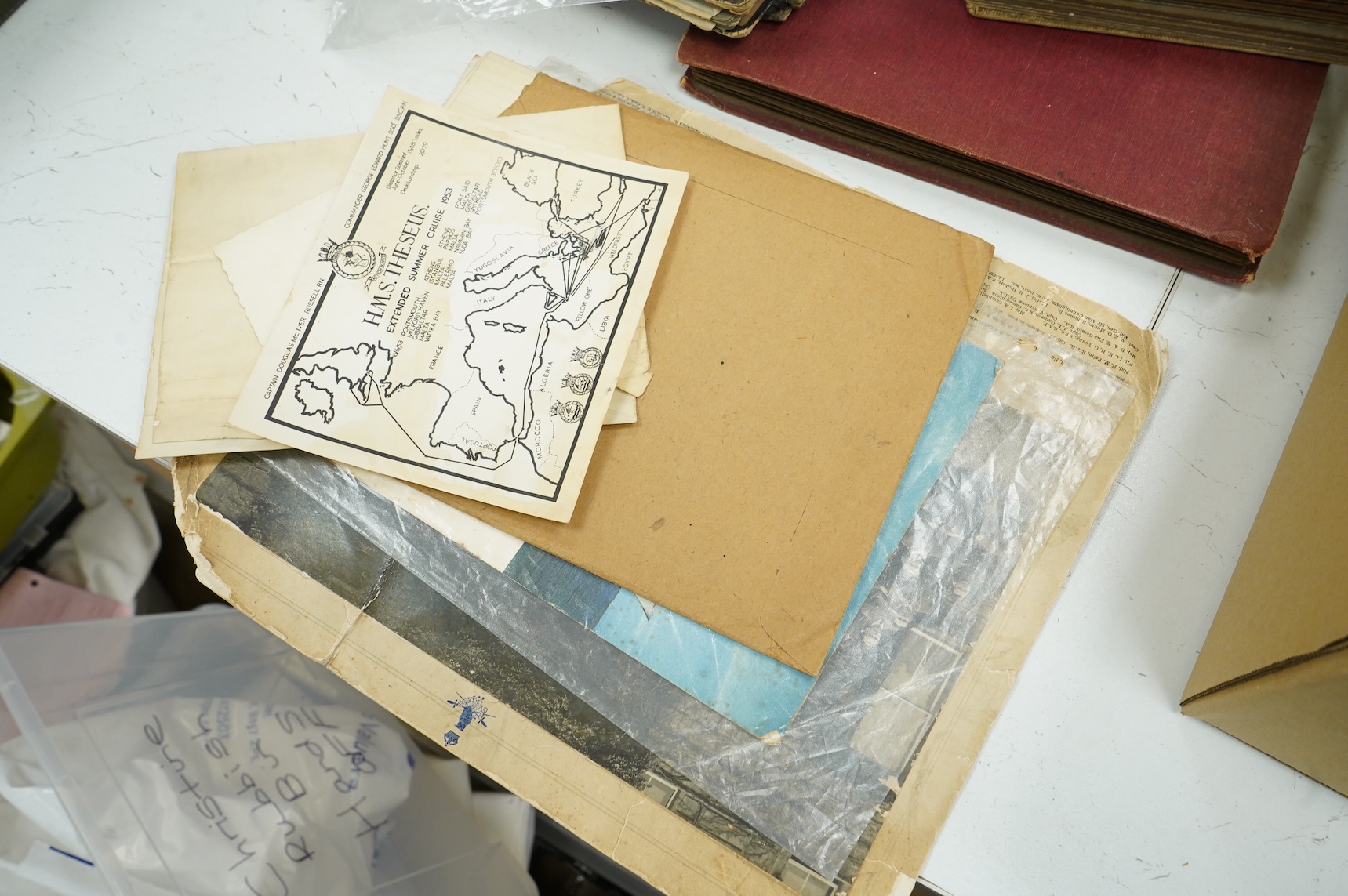 Four early 20th century photograph albums of military, naval and aviation interest, including; naval officers, sailors, ships and harbours, personal photographs, HMS Colossus, Cape Town in January 1946, RAF aircraft incl